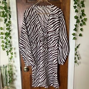 MALABAR BAY 100% Cotton Swim Cover in Purple Zebra Print | Large